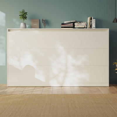 Vitt CLASSIC sängskåp i låg modell för madrass 100x200 cm